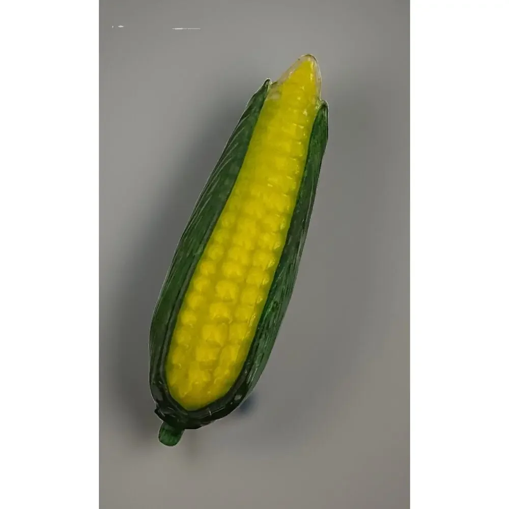Vintage Large Studio Art Glass Hand Blown Corn On The Cob Vegetables 7”